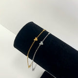 Armband - 3 hartjes - zilver