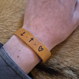 Leren armband - Geloof Hoop Liefde symbolen