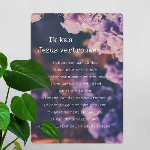 Interieurbord 'Ik kan Jezus vertrouwen'