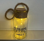 Fles met ledverlichting 'Be the light'