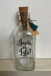 Fles met Led-lichtje - Jesus is life