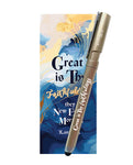 Gelpen met boekenlegger 'Great is thy faithfulness'