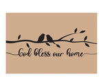 Deurmat 'God bless our home'