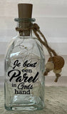 Fles met led-lichtje; Je bent een parel in Gods hand