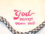 Tutdoekje Konijn 'God zorgt voor mij' (roze)