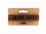 Leren armband - Jesus saves