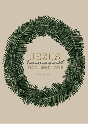 Kerstkaart: 'Jezus, Immanuël God met ons' - Art by Claudia