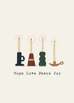 Kerstkaart: 'Hope Love Peace Joy' - LUV