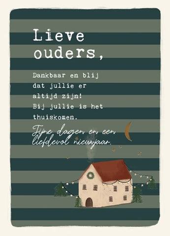 Kerstkaart: 'Lieve ouders' - LUV