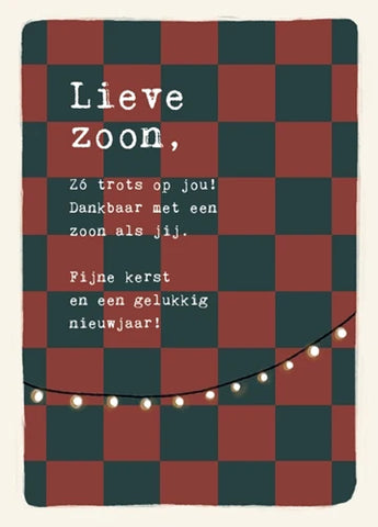 Kerstkaart: 'Lieve zoon' - LUV