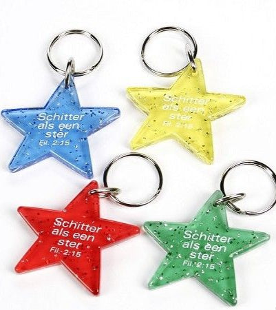 Sleutelhanger - schitter als een ster - geel