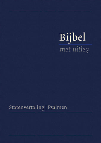 Bijbel met uitleg in cassette 170 x 240mm - blauw - Statenvertaling