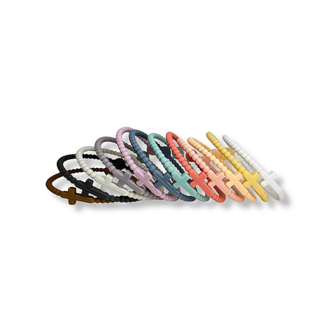 Siliconenarmband kruis turquoise