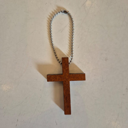 Sleutelhanger houten kruis