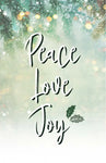 Minikaartje Kerst ‘Peace, Love, Joy’