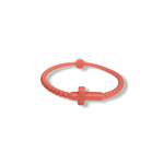 Siliconenarmband kruis; Zalmroze