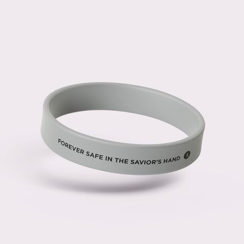 Armbandje - 'Forever safe in the Savior's hand'