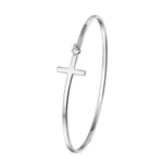 Zilveren spang armband met kruis,