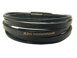 Armband - Jezus Overwinnaar - leer