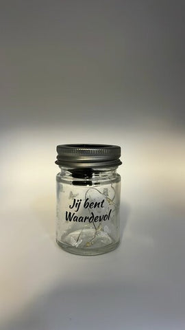 Glazen potje solar; Jij bent waardevol