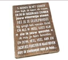 Tekstblok - 's avonds in het donker