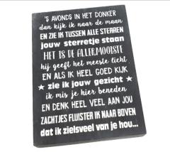 Tekstblok - 's avonds in het donker