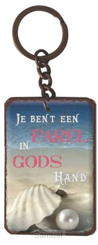 Sleutelhanger - Je bent een parel in Gods hand