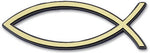 Auto embleem - ichtusvis - 7cm - goudkleurig