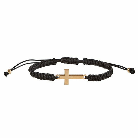 Armband zwart met kruis