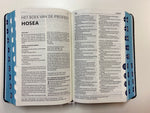 Bijbel (HSV) met psalmen – blauw leer met zilversnee en duimgrepen - met koker