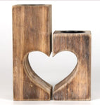 Waxinehouder - hart bestaand uit 2 stuks - 15x12 cm